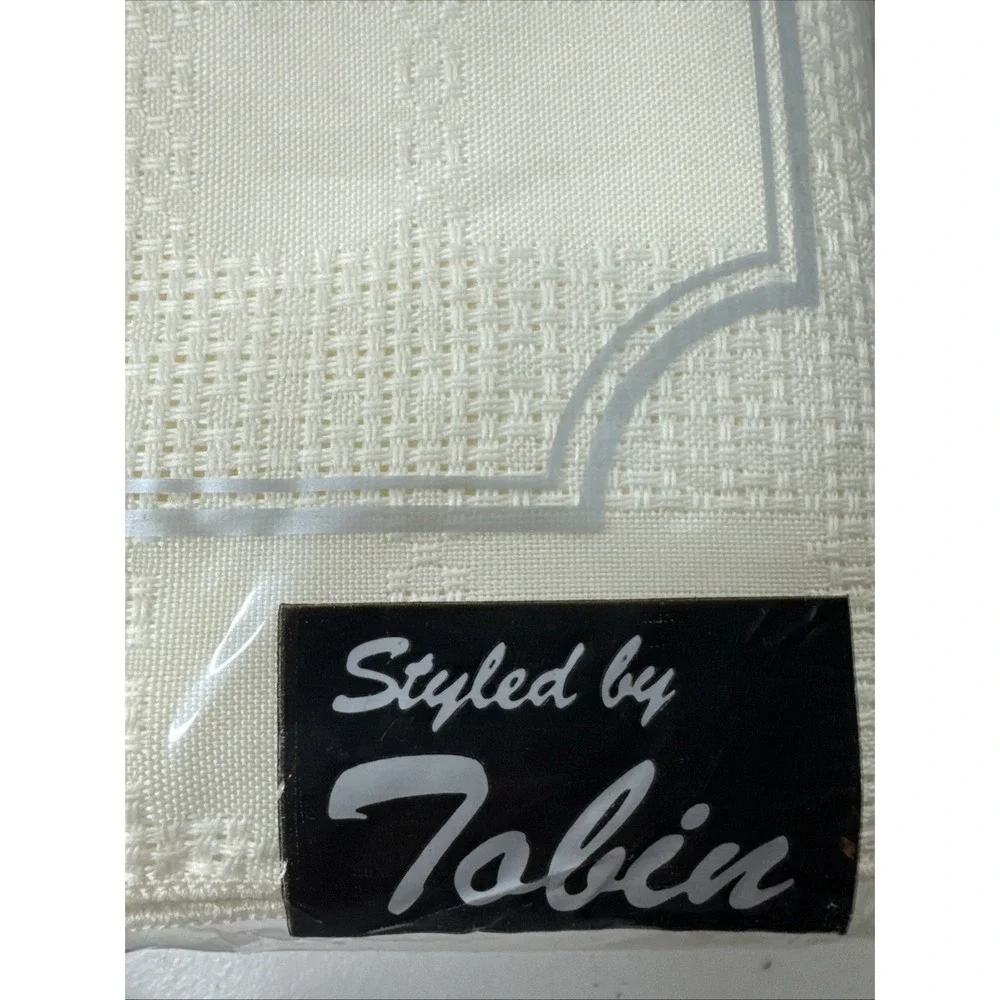 VTG Interlude‎ Permanent Press Soil Release Tablecloth Ivory  60 x 86 Oblong USA